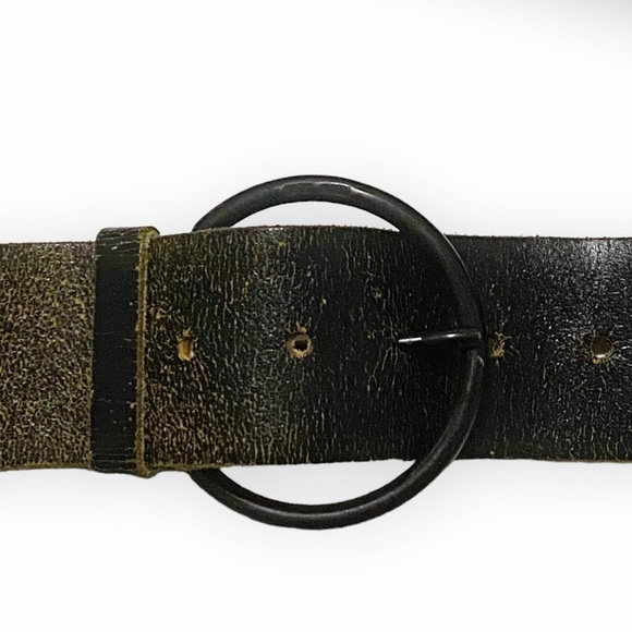 Miu Miu Brown Belt, Distressed Leather, Wide, Large Buckle, Size 95/38 - Picture 7 of 11